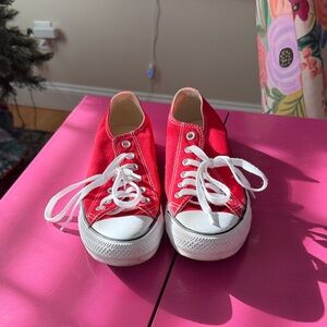 Converse Bold Red and White Sneakers